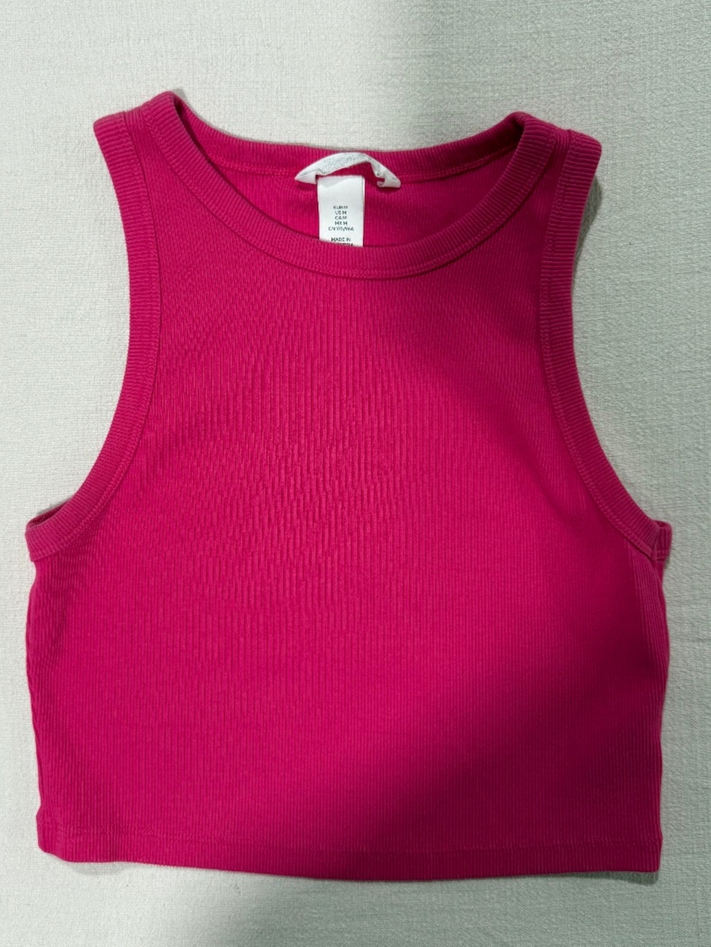 High Neck Ribbed Crop Top - Picture 1 of 4